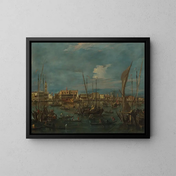 Venedig vom Bacino di San Marco - Francesco Guardi — gerahmtes Bild an der Wand