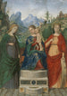 Jungfrau mit Kind in Majestät zwischen der heiligen Cäcilia und der heiligen Katharina von Alexandria - Francesco Morone — Ansicht des Kunstwerks