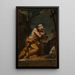 Saint Jérôme knieend in Anbetung eines Kreuzes - Francesco Polazzo — gerahmtes Bild an der Wand