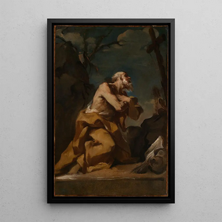 Francesco Polazzo - Kniender Heiliger Hieronymus in Anbetung eines Kreuzes.webp