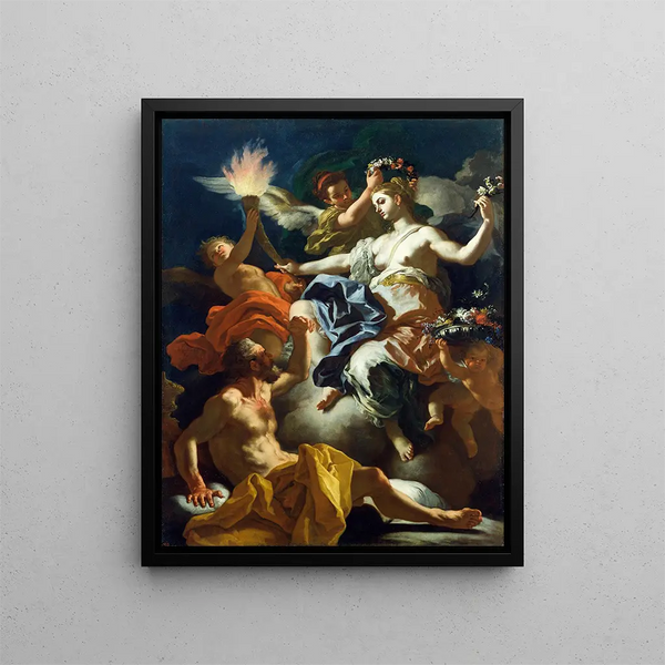 Aurora taking leave of Tithonus - Francesco Solimena — gerahmtes Bild an der Wand