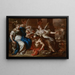 Minerve mit Chronos und der Geschichte Studie für eine Allegorie der Herrschaft der Habsburger in Neapel - Francesco Solimena — gerahmtes Bild an der Wand