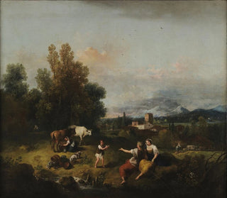 Landschaft mit der Viehtrieb - Francesco Zuccarelli — Ansicht des Kunstwerks
