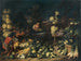 Verkäufer von Früchten in der Nähe eines Brunnens mit Gemüse und Blumen - Francesco della Questa — Ansicht des Kunstwerks