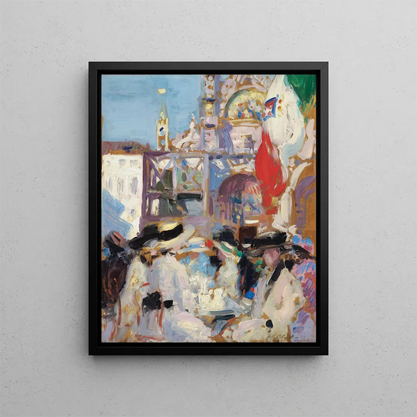 Florian's Café Venise - Francis Campbell Boileau Cadell — gerahmtes Bild an der Wand