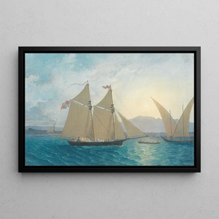 Francis Danby - The Launch of La Sorcire on the Lake of Geneva.webp