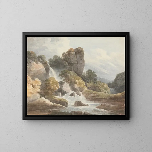 Wasserfall - Francis Nicholson — gerahmtes Bild an der Wand