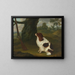 Ein Spaniel und ein Feuersteingewehr in einer Landschaft - Francis Sartorius — gerahmtes Bild an der Wand