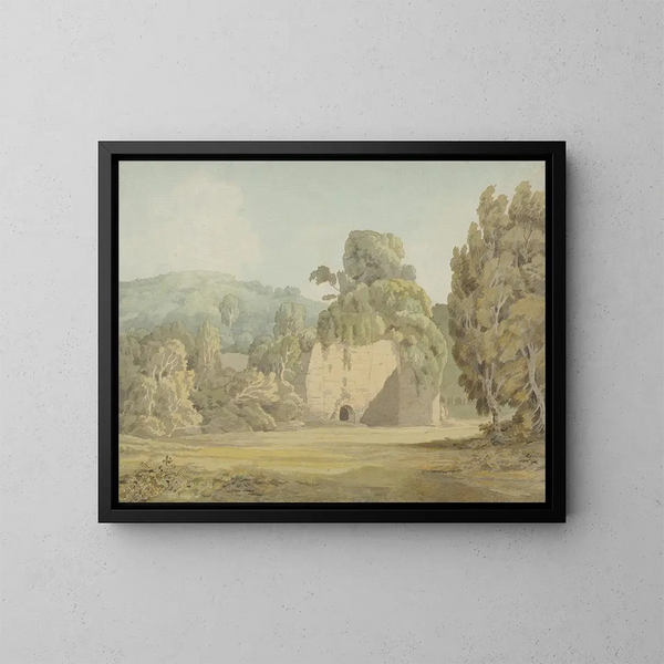 Eine von Efeu bedeckte Ruine - Francis Towne — gerahmtes Bild an der Wand