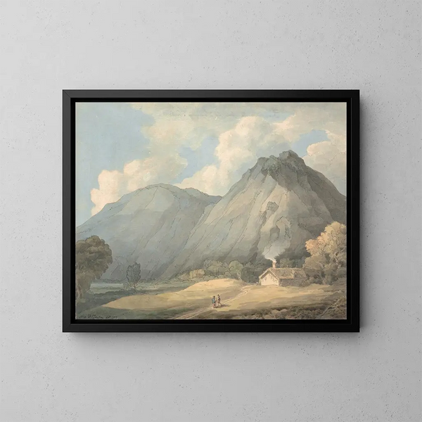 Craig yr Aderyn bei Llanfihangel-y-Pennant - Francis Towne — gerahmtes Bild an der Wand