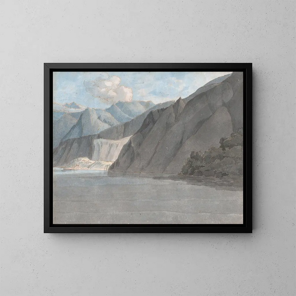 Ansicht des Comer Sees mit dem Monte Leoni - Francis Towne — gerahmtes Bild an der Wand