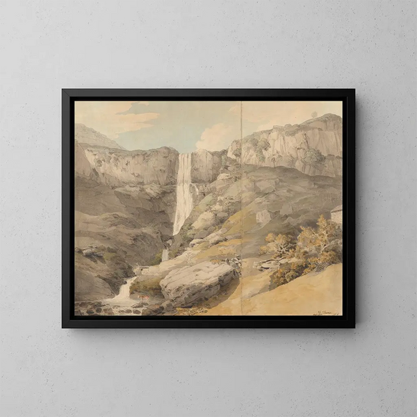 Vue du Rhydaer - Francis Towne — gerahmtes Bild an der Wand
