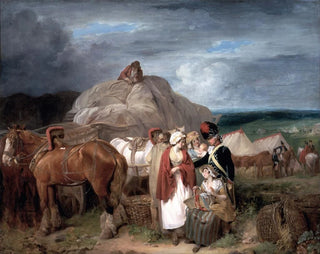 Francis Wheatley - Soldier With Country Women Selling Ribbons Near A Military Camp.webp
