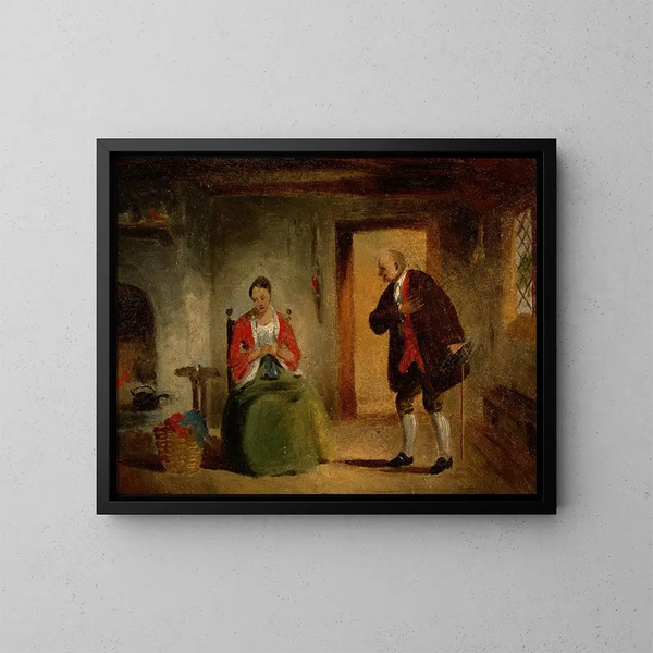 Innenraumstudie - Francis William Edmonds — gerahmtes Bild an der Wand