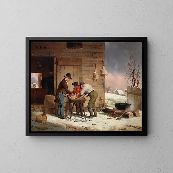 Vorbereitung auf Weihnachten: Truthahn-Federkleid - Francis William Edmonds — gerahmtes Bild an der Wand