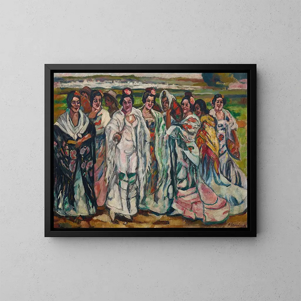 Chulas - Francisco Iturrino — gerahmtes Bild an der Wand