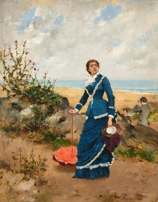 Francisco Miralles Y Galup - Carmen Miralles con un vestido azul.webp