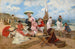 Damen elegant am Strand mit einem Hund - Francisco Miralles y Galup — Ansicht des Kunstwerks