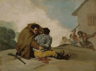 Das Bruder Pedro bindet El Maragato mit einer Schnur - Francisco de Goya — Ansicht des Kunstwerks