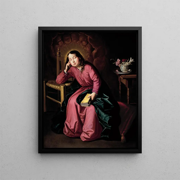 L'Enfant Vierge endormie - Francisco de Zurbarán — gerahmtes Bild an der Wand