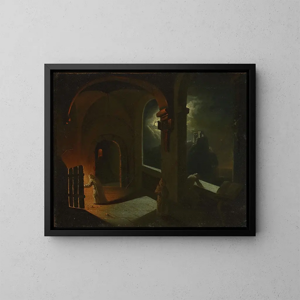 Eine Szene im Kartäuserkloster - Franciszek Ksawery Lampi — gerahmtes Bild an der Wand