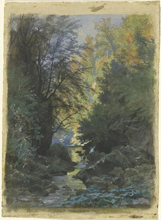 FrancoisLouis Franais - A Stream through a Dense Forest.webp