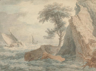 Bateaux près d'une côte rocheuse - François Vivares — Ansicht des Kunstwerks