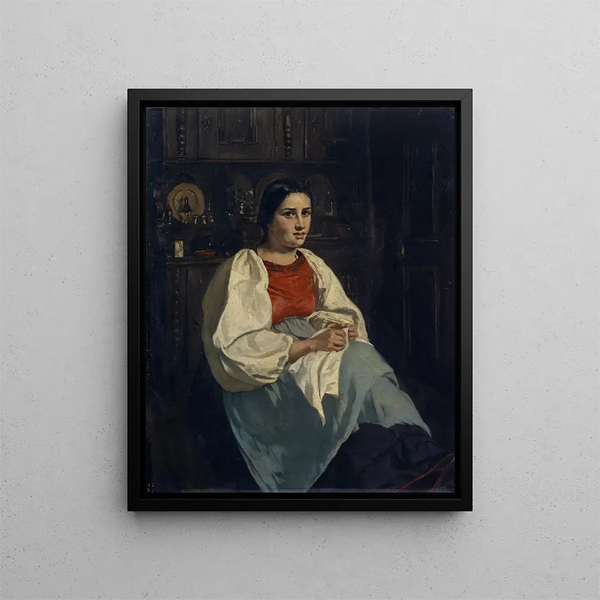 Tochter von Oberhasli - Frank Buchser — gerahmtes Bild an der Wand