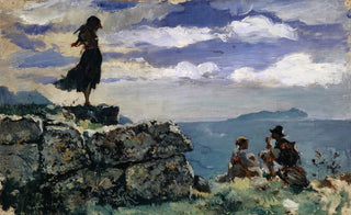 Frank Buchser - Girl on Ashlars of the Antique City Walls of Norba.webp