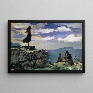 Frank Buchser - Girl on Ashlars of the Antique City Walls of Norba.webp