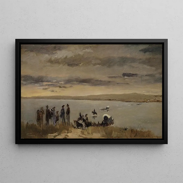 Passage à la rivière Platte - Frank Buchser — gerahmtes Bild an der Wand