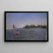 Flusslandschaft, amerikanische Ureinwohner beim Angeln - Frank Buchser — gerahmtes Bild an der Wand
