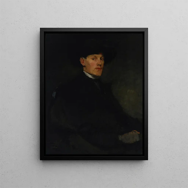 Portrait eines jungen Mannes - Frank Duveneck — gerahmtes Bild an der Wand