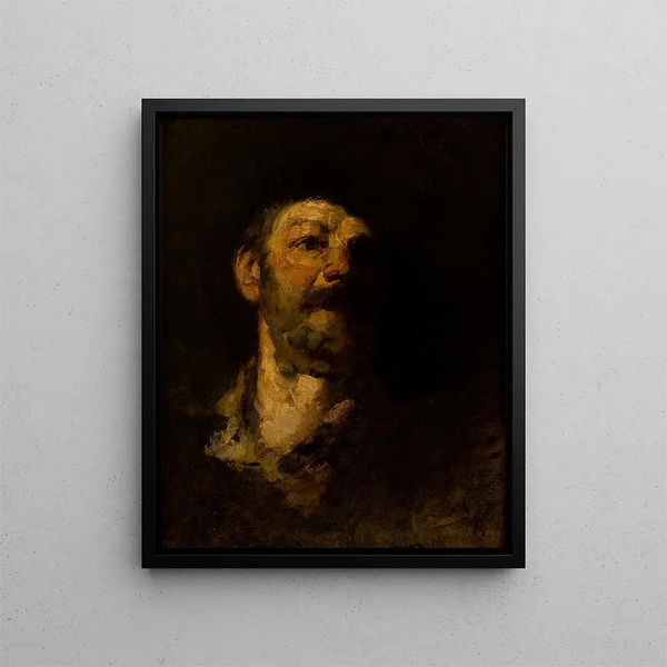 Studie eines Mannes mit Hut - Frank Duveneck — gerahmtes Bild an der Wand