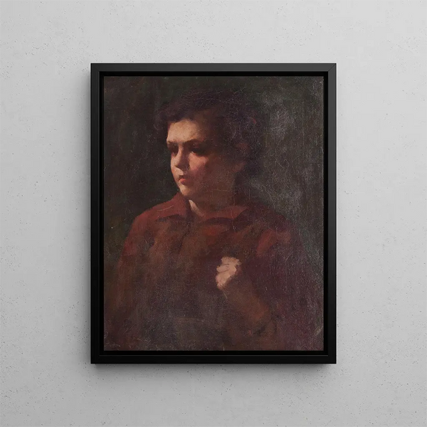 Studie eines Schuljungen - Frank Duveneck — gerahmtes Bild an der Wand
