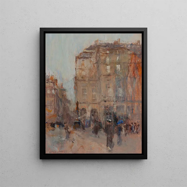 Eine graue Tag in Paris - Frank Edwin Scott — gerahmtes Bild an der Wand