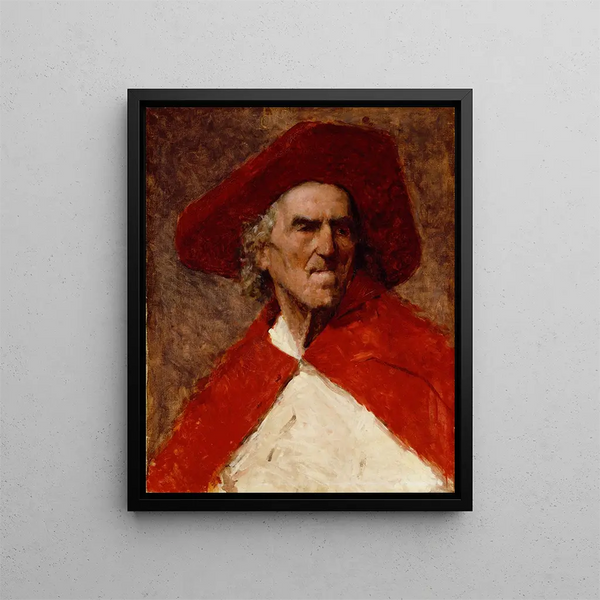 Mann mit rotem Hut - Frank Edwin Scott — gerahmtes Bild an der Wand