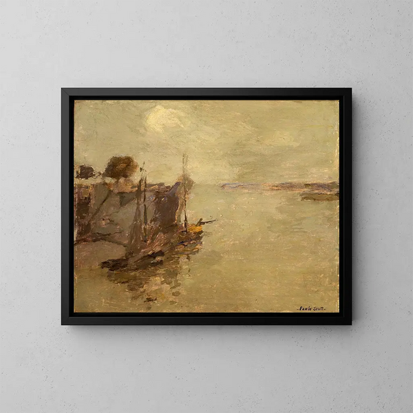 Bateaux de pêche à Honfleur n° 2 - Frank Edwin Scott — gerahmtes Bild an der Wand