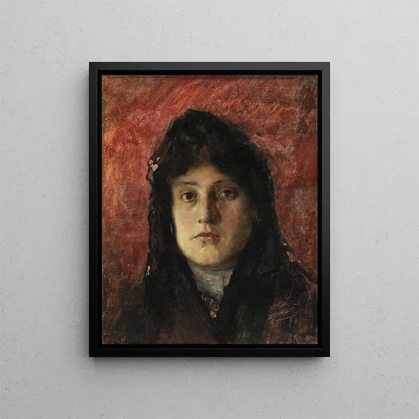 Kopf der Frau - Frank Edwin Scott — gerahmtes Bild an der Wand