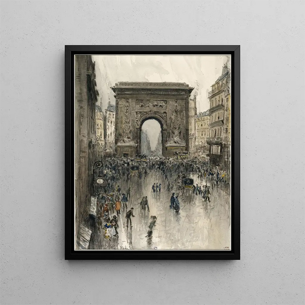 La porte Saint-Denis - Frank Myers Boggs — gerahmtes Bild an der Wand