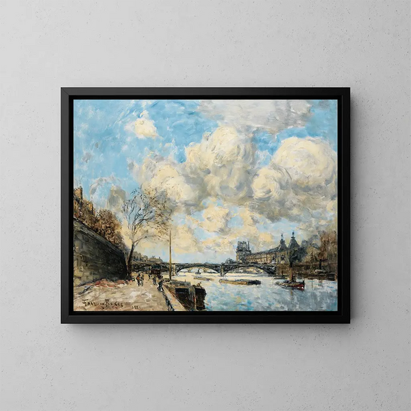 Paris, die Seine und den Louvre - Frank Myers Boggs — gerahmtes Bild an der Wand