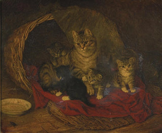 Katze und Kätzchen - Frank Paton — Ansicht des Kunstwerks