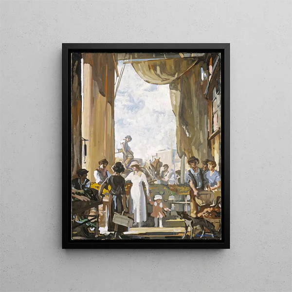 Der alte Markt von Cleveland - Frank Wilcox — gerahmtes Bild an der Wand