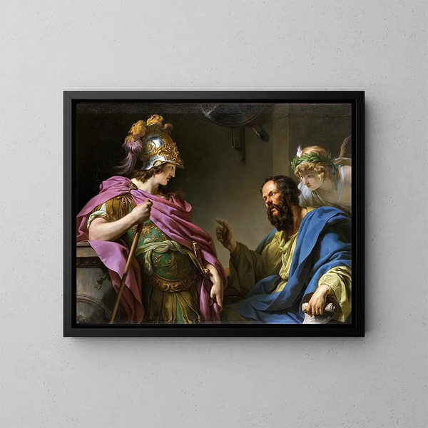 Alcibiade unterrichtet von Sokrates - François-André Vincent — gerahmtes Bild an der Wand