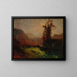 Crémieu gesehen von Chaillonnette - François-Auguste Ravier — gerahmtes Bild an der Wand