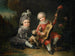 Die Porträts der Kinder von M. de Bthune, die mit einem Hund spielen - François-Hubert Drouais — Ansicht des Kunstwerks
