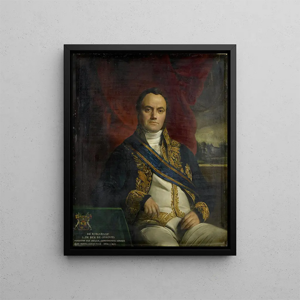 Portrait von Léonard Pierre Joseph Vicomte du Bus de Gisignies, General-Kommissar - François-Joseph Navez — gerahmtes Bild an der Wand