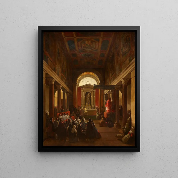 FranoisMarius Granet - Church Interior Sermon at Santa Bibiana.webp