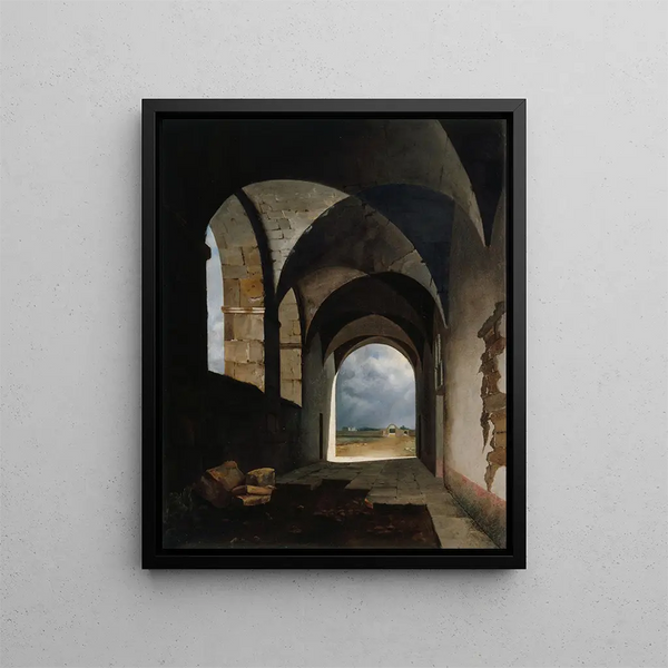 Lichteffekt in den Ruinen - François-Marius Granet — gerahmtes Bild an der Wand
