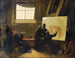Der Vater Pozzo beim Malen in seinem Atelier, umgeben von Mönchen seines Ordens - François-Marius Granet — Ansicht des Kunstwerks